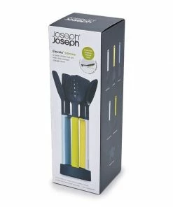 Joseph Joseph Utensil Kitchen Tool Set Elevate 5 Piece With Storage In Yellow Green White And Blue
