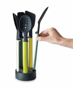 Joseph Joseph Utensil Kitchen Tool Set Elevate 5 Piece With Storage In Yellow Green White And Blue