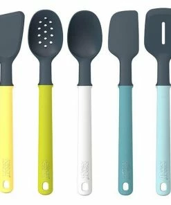 Joseph Joseph Utensil Kitchen Tool Set Elevate 5 Piece With Storage In Yellow Green White And Blue