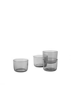 Muuto Set of 4 Grey Corky Low Glass