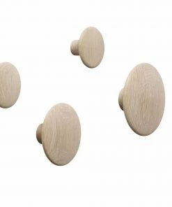 Muuto Set Of 5 Natural Oak The Dots Hooks