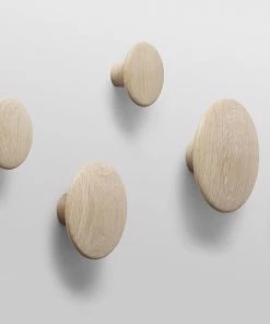 Muuto Set Of 5 Natural Oak The Dots Hooks