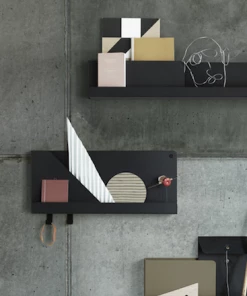 Muuto 51 w x 22 h cm Black Steel Folded Shelves