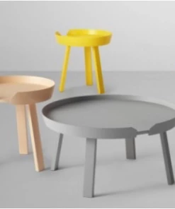 Muuto Small Grey Oak Wood Around Coffee Table