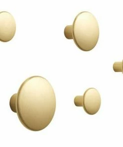 Muuto Dots Set of 5 Brass Hooks