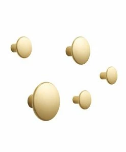 Muuto Set of 5 Gold Metal Dots Coat Racks