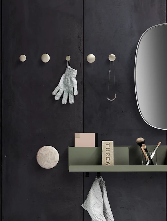 Muuto 51 w x 22 h cm Olive Steel Folded Shelves 3 Muuto 51 w x 22 h cm Olive Steel Folded Shelves