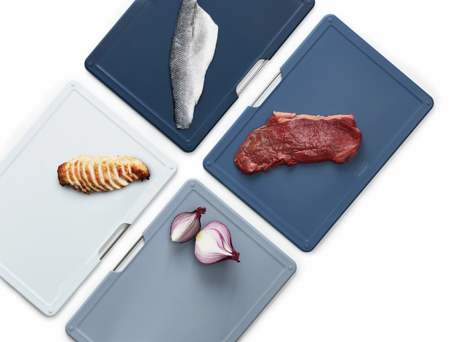 Joseph Joseph Large Sky Blue Editions 4 Piece Folio Chopping Board Set 4 Joseph Joseph Large Sky Blue Editions 4 Piece Folio Chopping Board Set