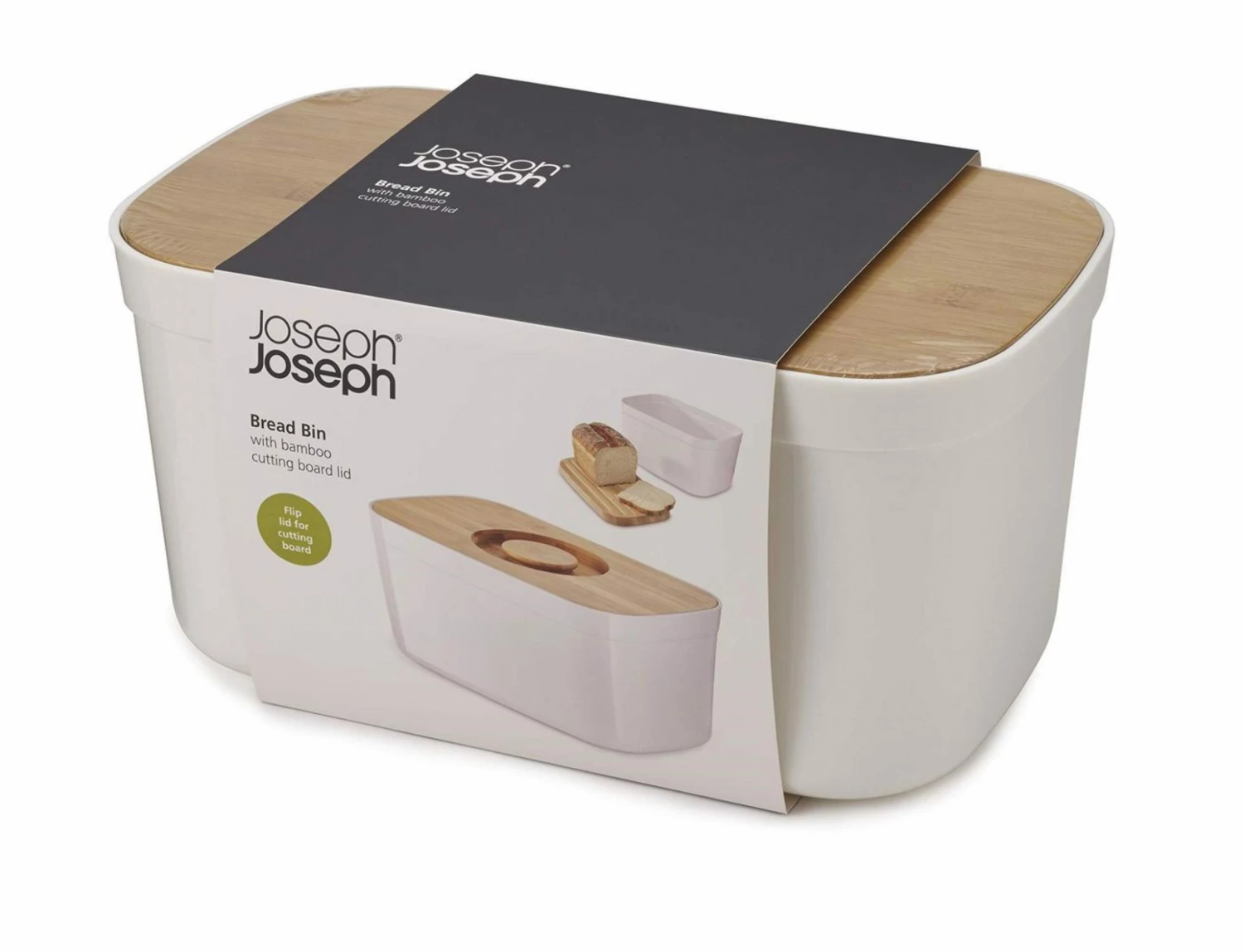 Joseph Joseph White Bread Bin with Bamboo Lid 2 Joseph Joseph White Bread Bin with Bamboo Lid